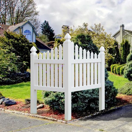 Gardenised Outdoor Vinyl Corner Edge Gate for Garden Lawn Fence Yard Border, White QI003850